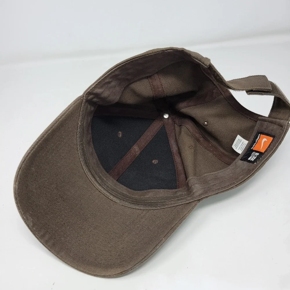 Nike Legacy91 Baseball Cap Brown Yellow Embroidered Swoosh Hook Loop Hat‎ OSFM